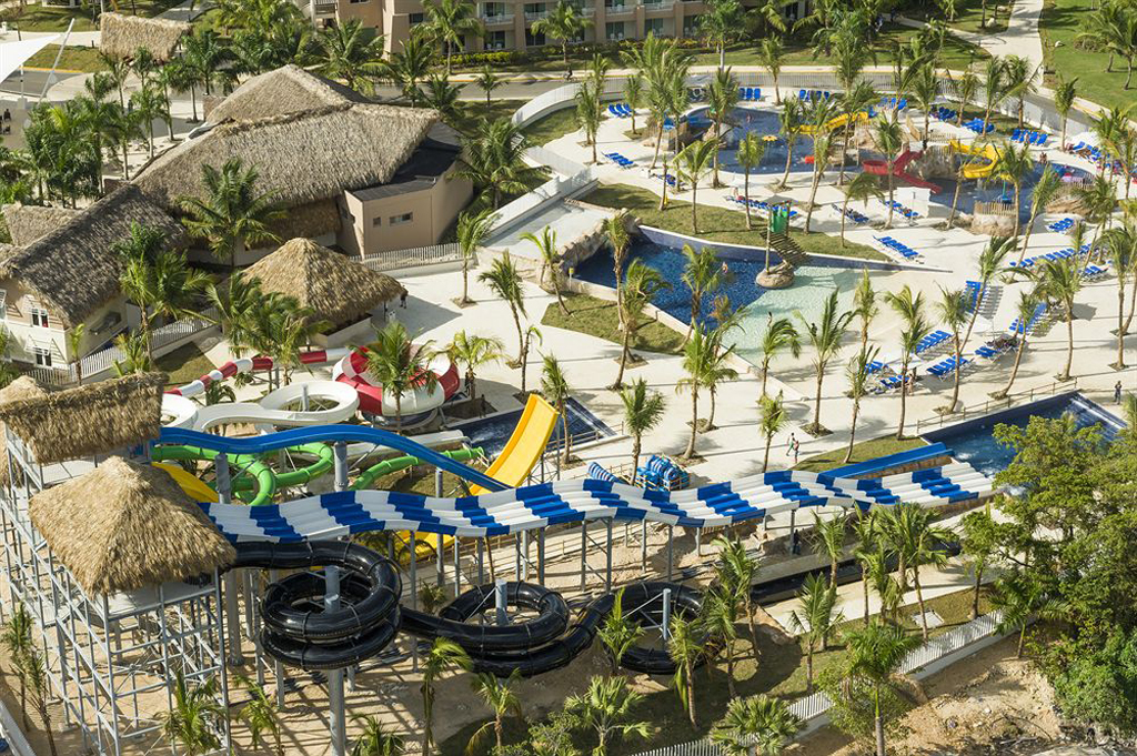 Gigantic pool slides located at one of the pools at the Hideaway at Royalton Resort - Punta Cana